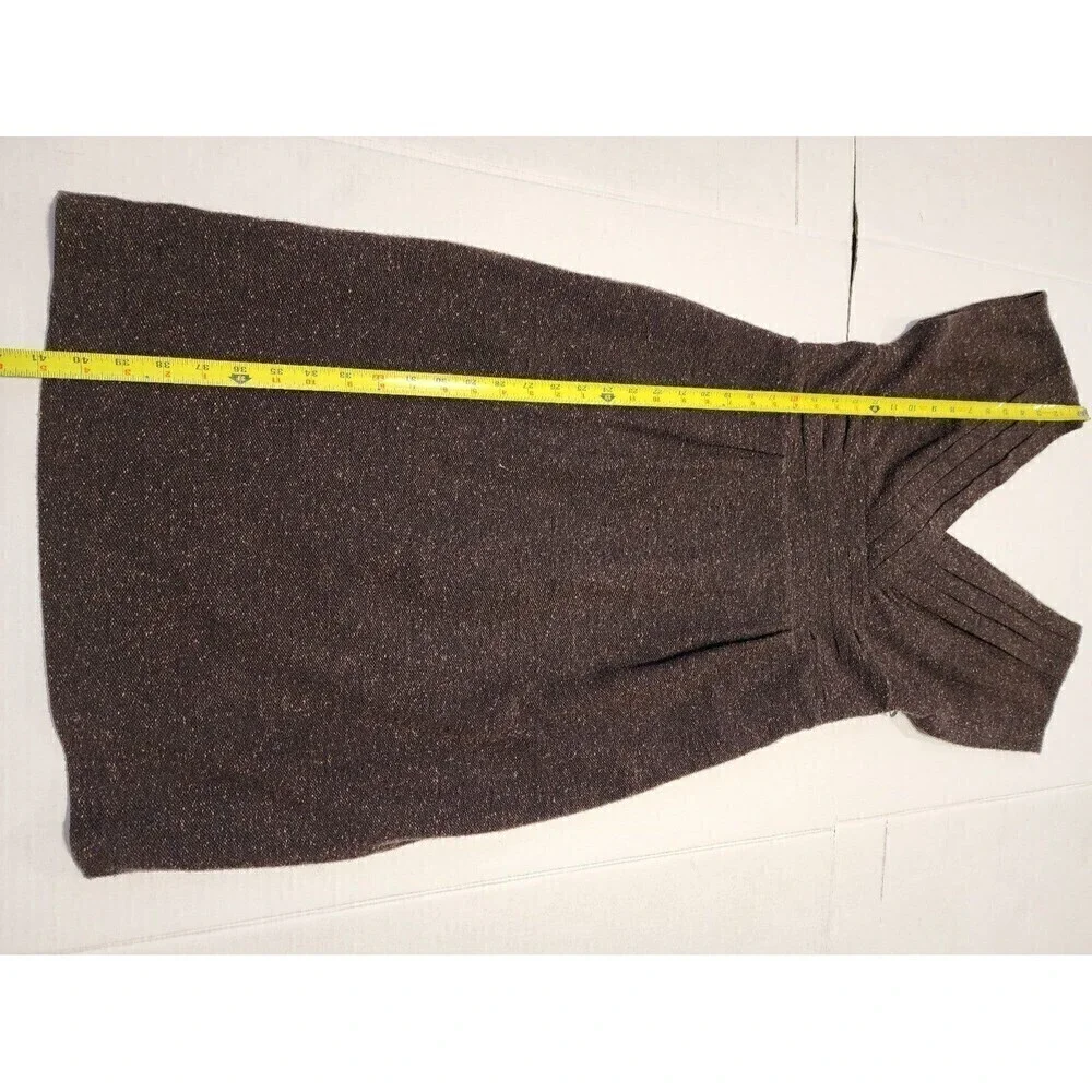 Banana Republic Tweed Pencil Dress Vintage Y2K Pleated V-neck Cap Sleeve… - Picture 7 of 12